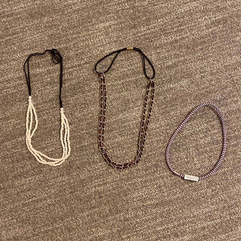 3 Necklace set (2 of the 3 are stretchy and can be used as headbands as well!)